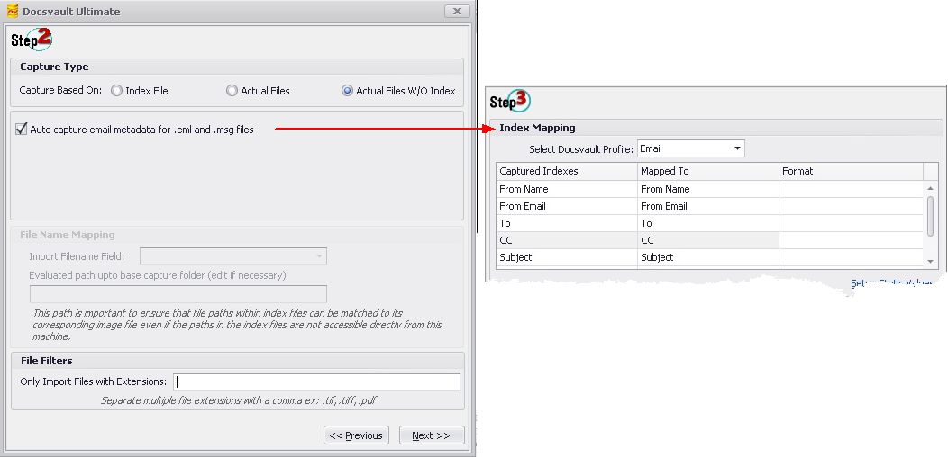 Capture based on Actual Files w/o Index