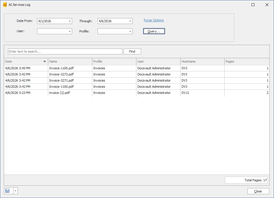 AI Services Log