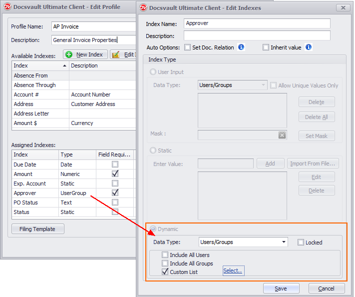 Creating Dynamic Users/Group index in Profile/Index