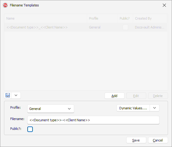 Create Filename Template