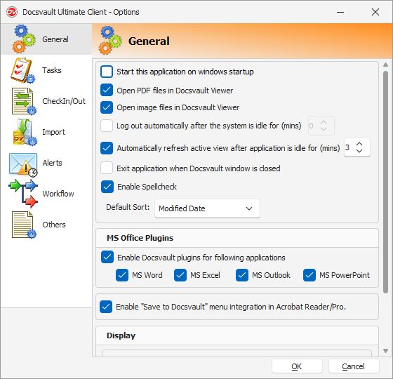 Setting General Options