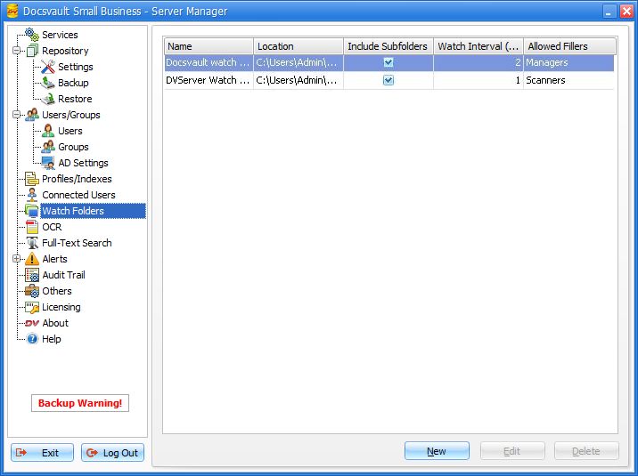 Current Watch Folders List