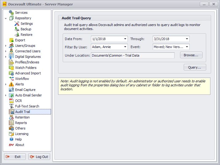Audit Trail Query