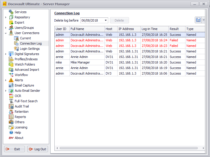 Connection Log