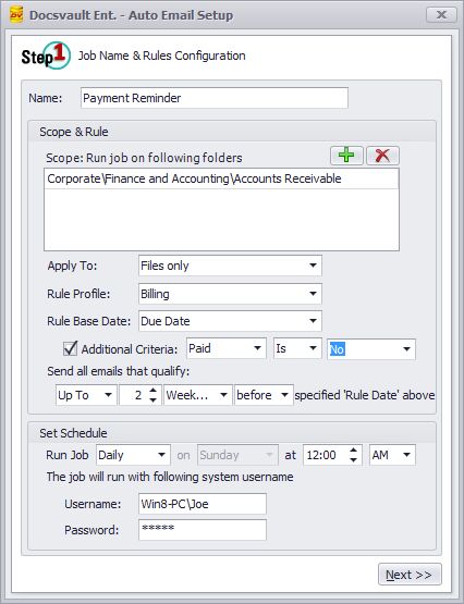 Auto Emailing : Step 1