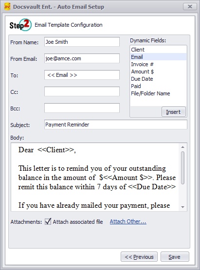 Auto Emailing : Step 2