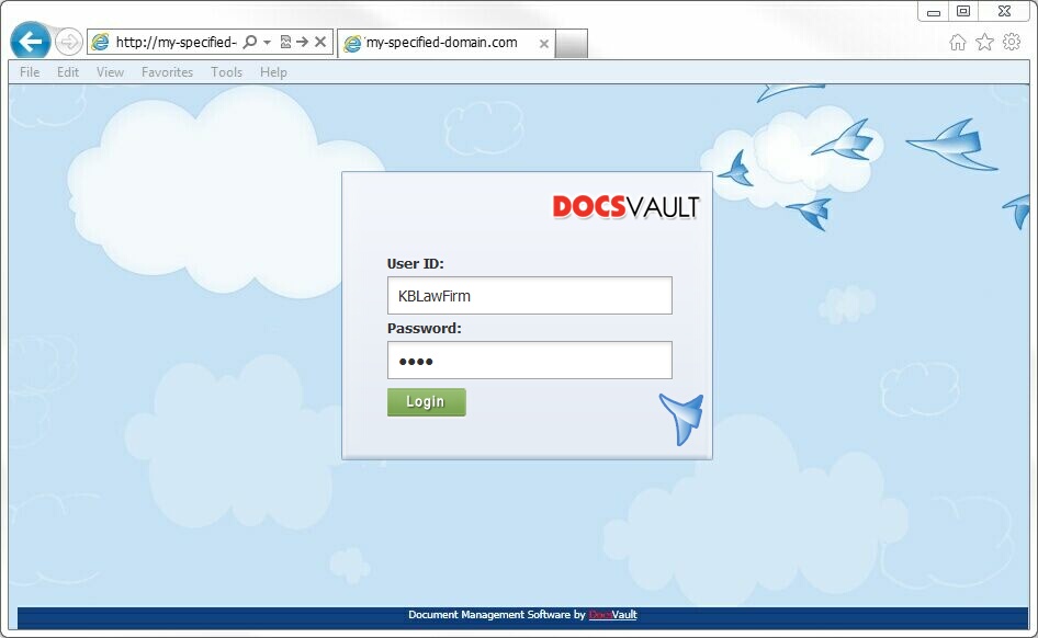 Docsvault External User Login