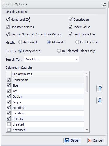 Search Options