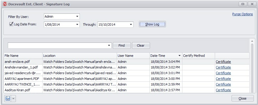 Query Signature Log