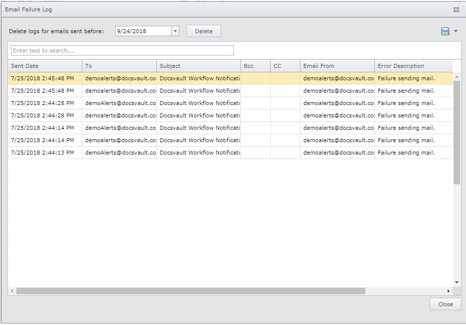 email-failure-log