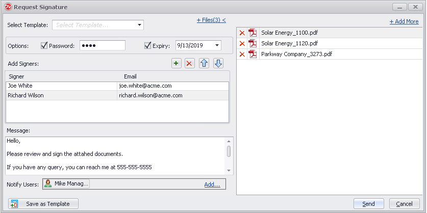 Create a Signature Request