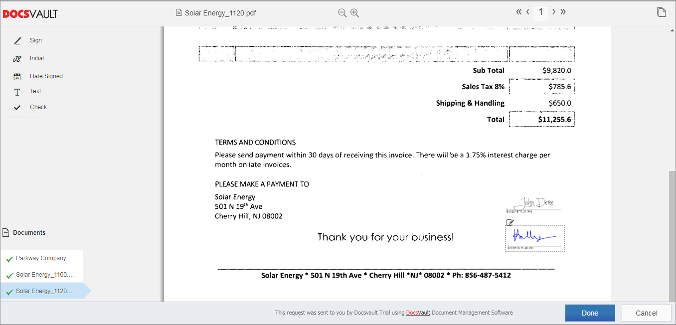 Signing Interface