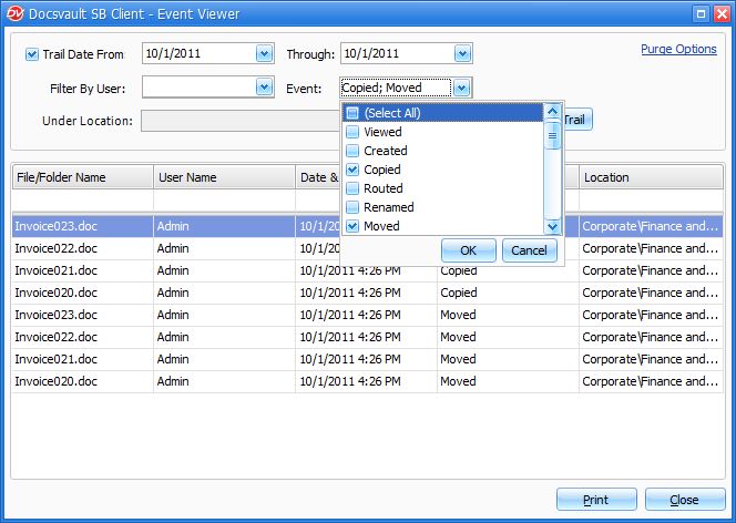 Audit Trail Results