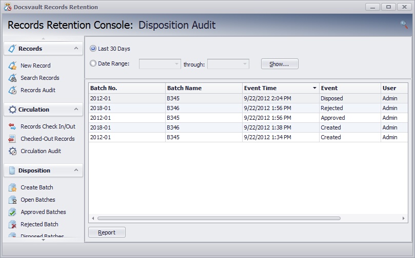 Disposition Audit