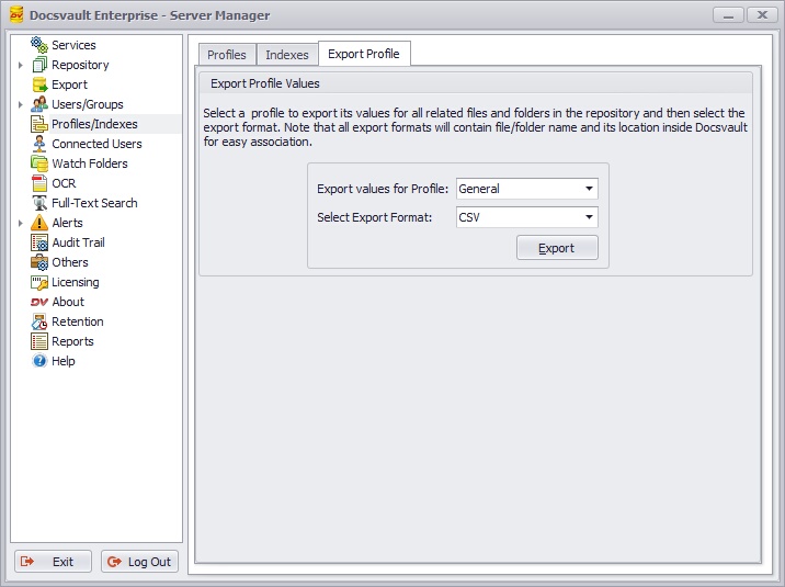 Export Profile
