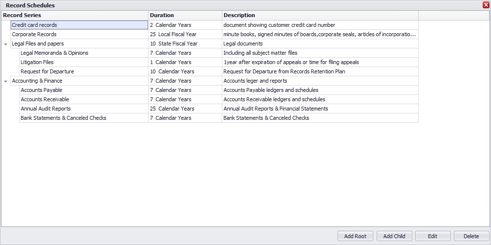 Retention Schedules