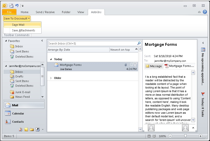 Microsoft Outlook - Save Items