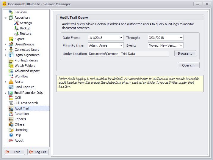 Audit Trail Query