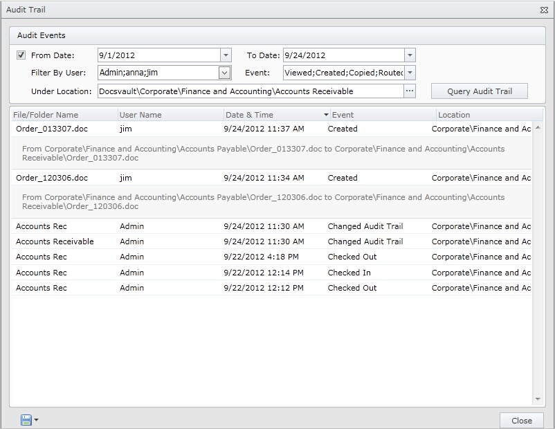 Advanced Audit Trail