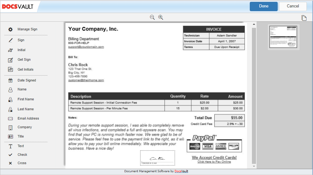 Digital Signature Interface