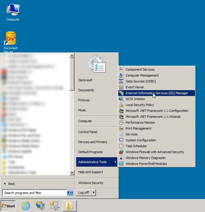 Opening IIS Manager