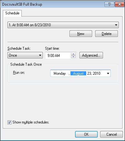 Automatic &nbsp;Backup Schedule