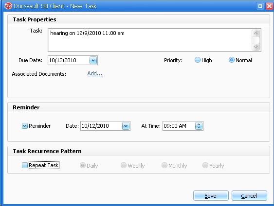 Assigning a personal task