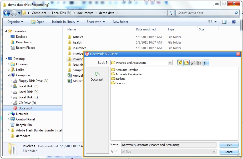 Adding Documents using Drop Folder under ‘My Computer