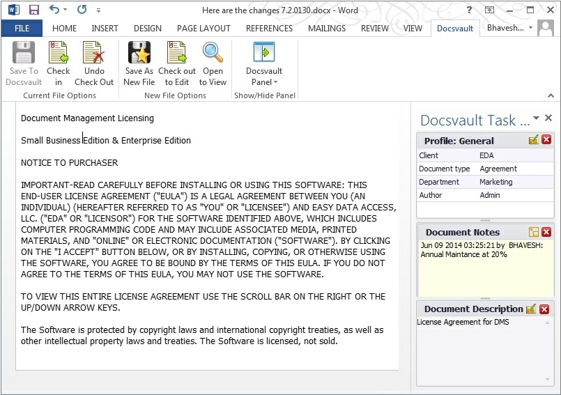 Integration with MS Office applications