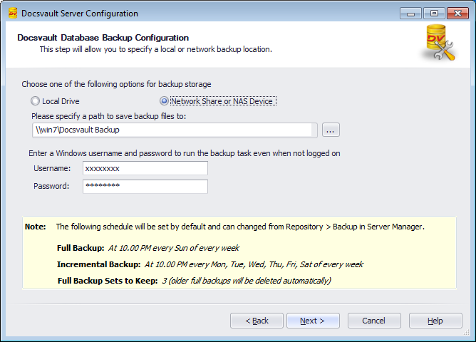 Backup Configuration