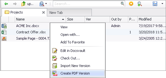 Convert common file formats to PDF version