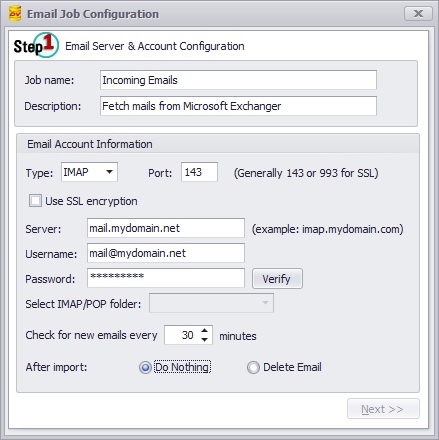 Email &nbsp;Server & Account Configuration