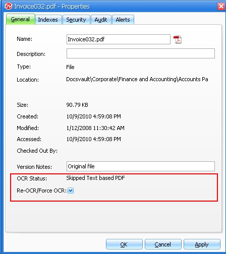 &nbsp;Re-OCR/Force OCR