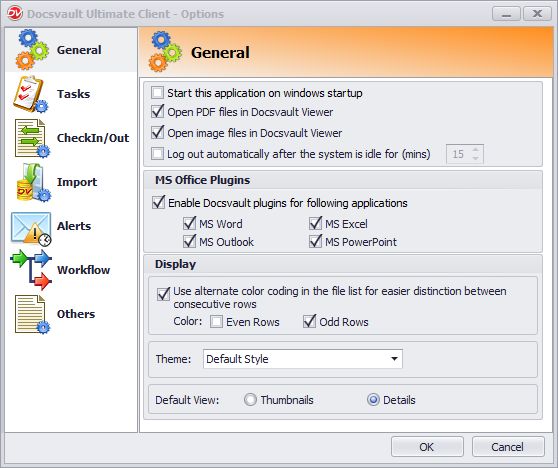 Setting General Options