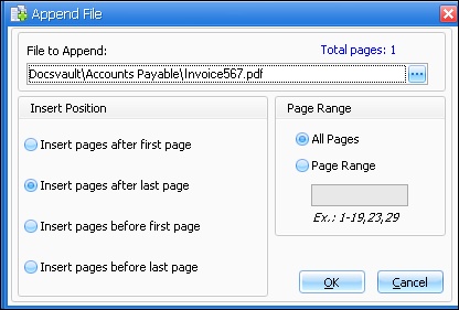 Append or Merge Files dialog box&nbsp;
