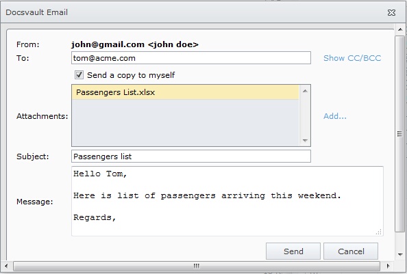 Sending email using Quick Email