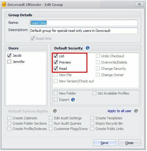 Creating Read-Only Group