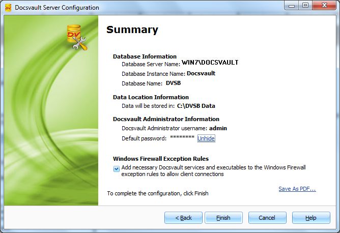 Installation Summary