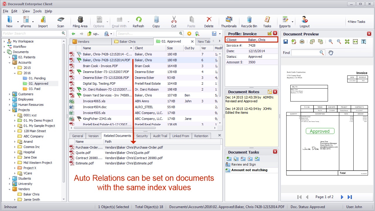 Auto Document Relation