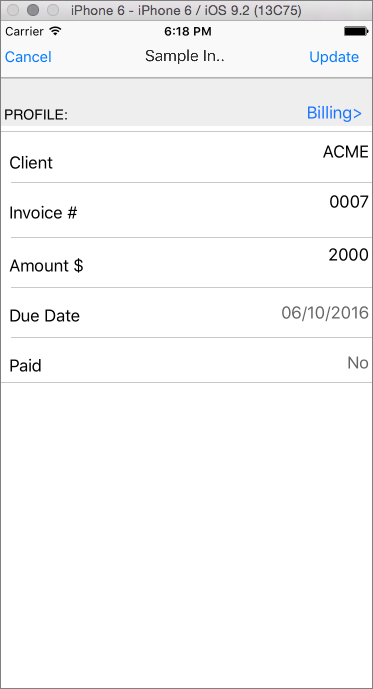 Edit Document Profile