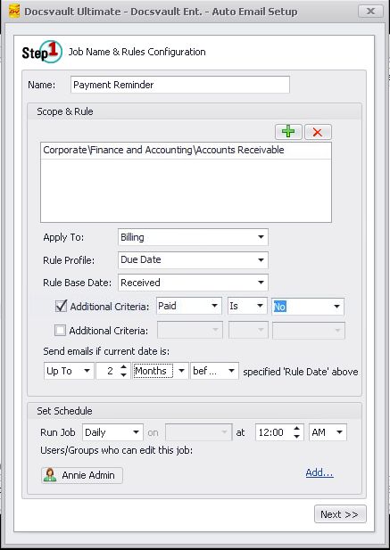 Auto Emailing : Step 1