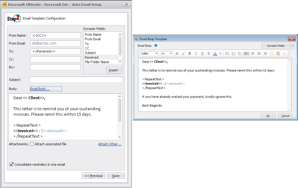 Auto Emailing: Step 2