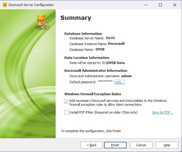 Installation Summary