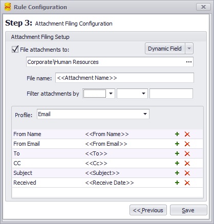 Email Attachment Configuration