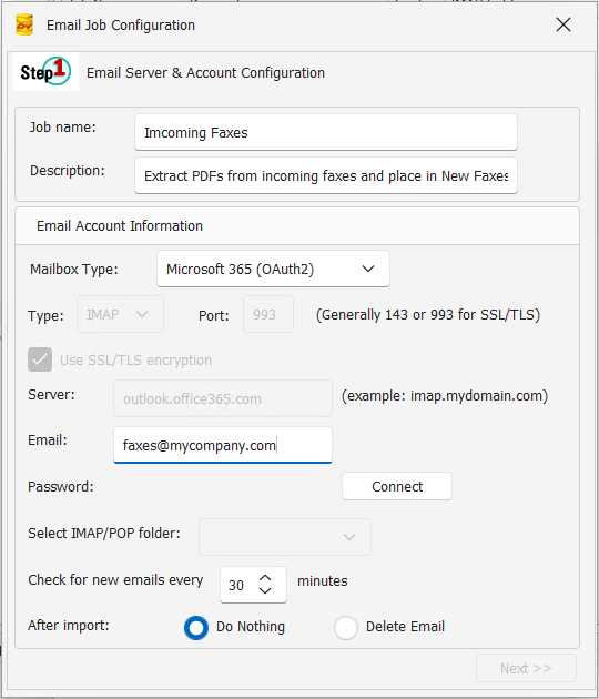 Email &nbsp;Server & Account Configuration