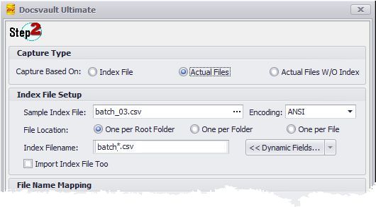 Capture based on Actual Files