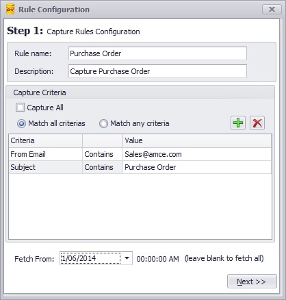 Capture Rules Configuration