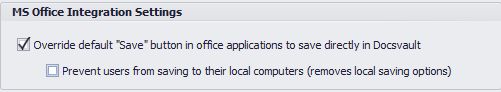 MS Office Integration Settings