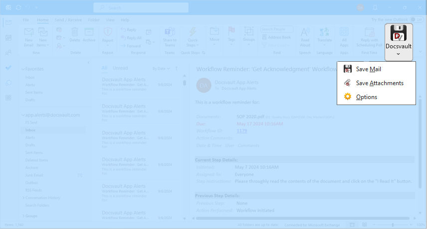 Microsoft Outlook - Save Items