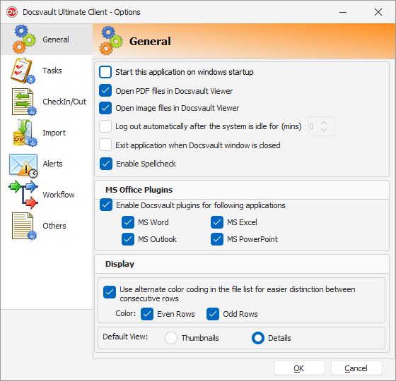 Setting General Options